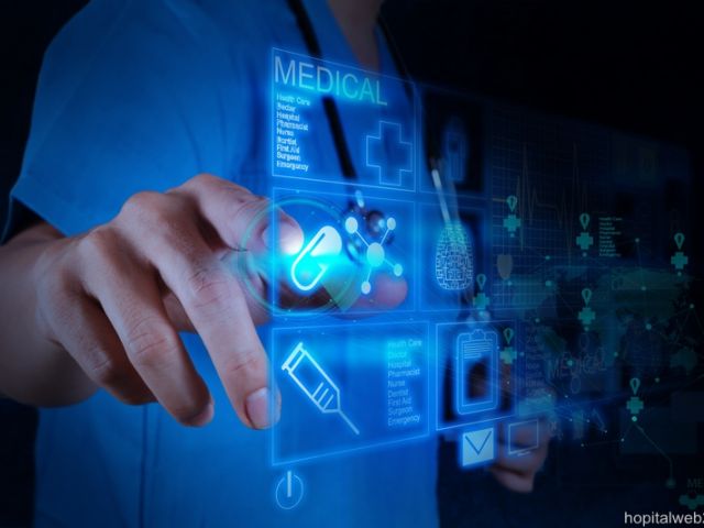 Medicine doctor working with modern computer interface