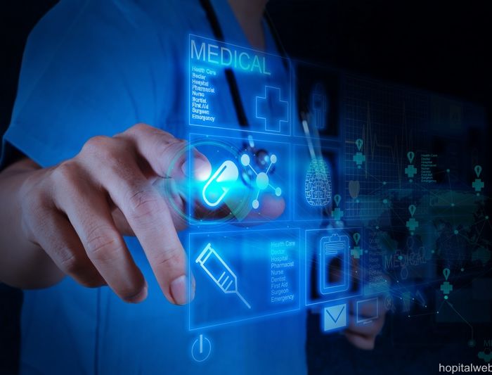 Medicine doctor working with modern computer interface