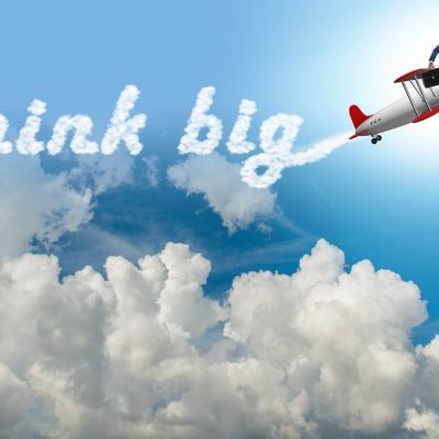 Think big concept with businessman