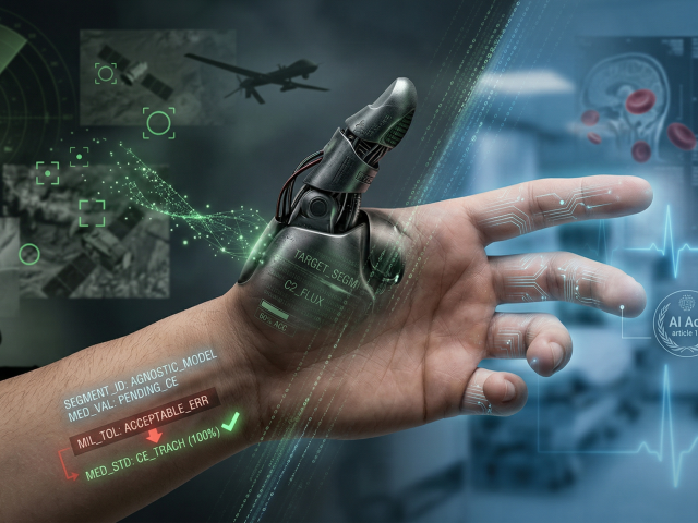 Jumeau numérique d'un hôpital simulant patients, flux médicaux et cybersécurité sur écrans de contrôle